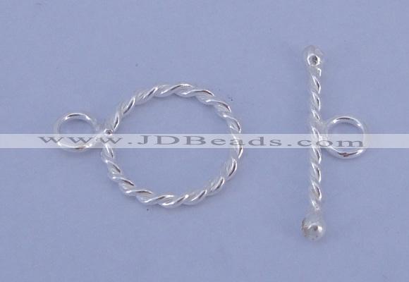 SSC20 5pcs 12mm donut 925 sterling silver toggle clasps