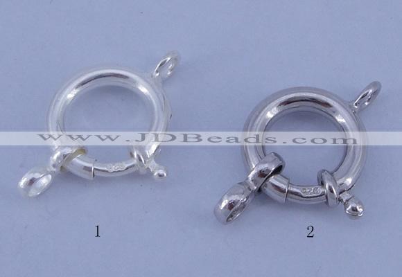 SSC208 5pcs 13.5mm 925 sterling silver spring rings clasps