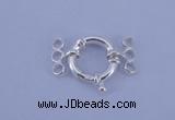 SSC212 5pcs three-strand 14.5mm sterling silver spring rings clasps