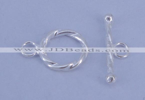 SSC23 5pcs 11mm donut 925 sterling silver toggle clasps