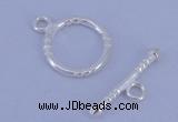 SSC25 5pcs 12mm donut 925 sterling silver toggle clasps