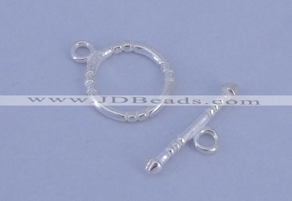 SSC25 5pcs 12mm donut 925 sterling silver toggle clasps