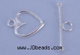 SSC28 5pcs 11*14mm heart 925 sterling silver toggle clasps