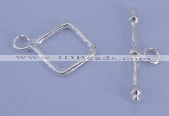 SSC31 5pcs 12*16mm diamond 925 sterling silver toggle clasps