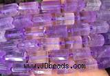 TBBS104 15 inches 10*14mm faceted tube amethyst gemstone beads