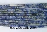 TBBS15 15 inches 4*13mm tube blue spot stone beads