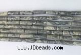 TBBS21 15 inches 4*13mm tube grey picture jasper gemstone beads