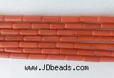 TBBS37 15 inches 4*13mm tube synthetic coral gemstone beads