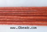 TBBS38 15 inches 4*6mm tube synthetic coral gemstone beads