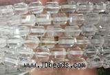 TBBS41 15 inches 12*16mm faceted tube white crystal beads wholesale