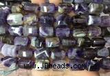 TBBS45 15 inches 12*16mm faceted tube dogtooth amethyst beads wholesale