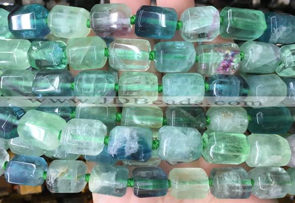 TBBS46 15 inches 12*16mm faceted tube fluorite beads wholesale