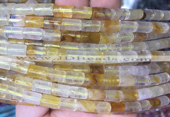 TBBS66 15 inches 5*7mm tube yellow gum flower gemstone beads wholesale