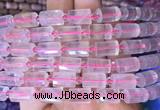 TBBS75 15 inches 8*12mm faceted tube rose quartz gemstone beads