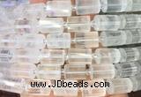 TBBS86 15 inches 10*14mm faceted tube white crystal gemstone beads