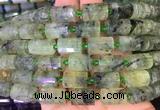 TBBS91 15 inches 10*14mm faceted tube prehnite gemstone beads