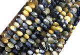 TEBS09 15 inches 6*10mm faceted rondelle golden & blue tiger eye beads