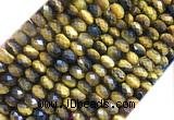 TEBS15 15 inches 6*10mm faceted rondelle yellow tiger eye beads