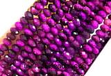 TEBS21 15 inches 4*6mm faceted rondelle purple tiger eye beads