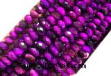 TEBS22 15 inches 5*8mm faceted rondelle purple tiger eye beads