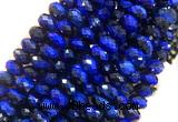 TEBS32 15 inches 6*10mm faceted rondelle blue tiger eye beads