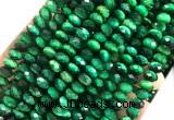 TEBS34 15 inches 4*6mm faceted rondelle green tiger eye beads