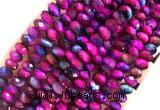 TEBS38 15 inches 4*6mm faceted rondelle colorful tiger eye beads