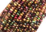 TEBS42 15 inches 4*6mm faceted rondelle rainbow tiger eye beads