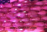 TRBS06 15 inches 8*16mm faceted teardrop red strawberry quartz gemstone beads