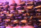 TRBS17 15 inches 8*16mm faceted teardrop yellow tiger eye gemstone beads