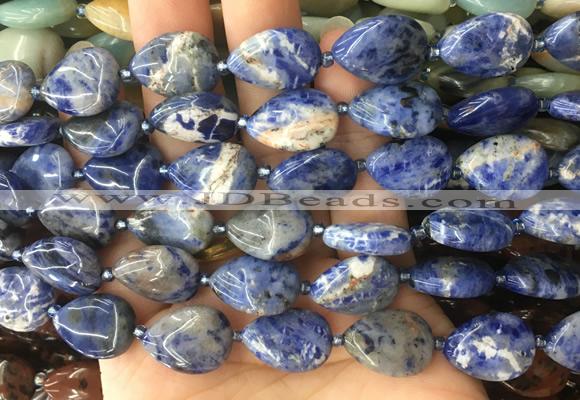 TRBS23 15 inches 13*18mm flat teardrop sodalite gemstone beads wholesale