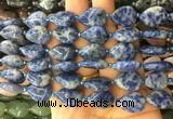 TRBS24 15 inches 13*18mm flat teardrop blue spot jasper gemstone beads