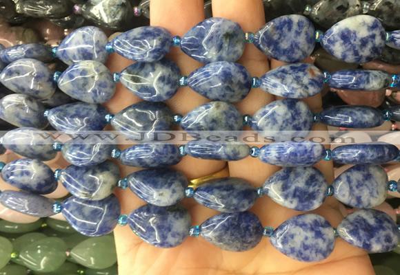 TRBS24 15 inches 13*18mm flat teardrop blue spot jasper gemstone beads