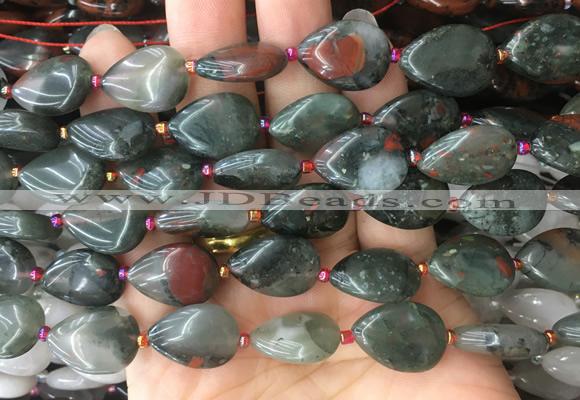 TRBS25 15 inches 13*18mm flat teardrop blood jasper gemstone beads