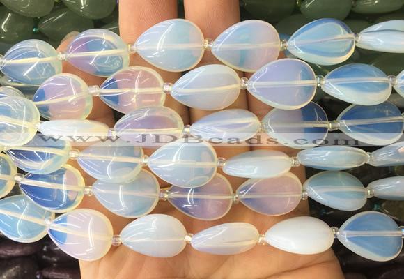 TRBS32 15 inches 13*18mm flat teardrop opalite gemstone beads wholesale