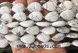 TRBS33 15 inches 13*18mm flat teardrop white howlite gemstone beads