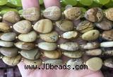 TRBS36 15 inches 13*18mm flat teardrop picture jasper gemstone beads