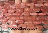 TRBS43 15 inches 13*18mm flat teardrop cherry quartz gemstone beads