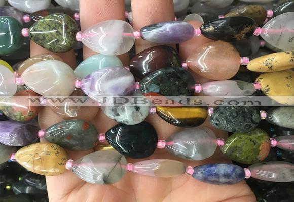 TRBS49 15 inches 13*18mm flat teardrop colorful gemstone beads wholesale