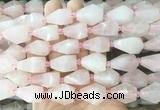 TRBS54 15 inches 11*22mm - 12*25mm faceted teardrop rose quartz beads