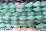 TRBS56 15 inches 11*22mm - 12*25mm faceted teardrop green aventurine beads