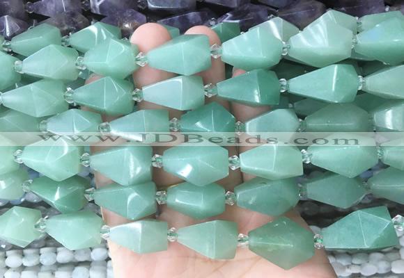 TRBS56 15 inches 11*22mm - 12*25mm faceted teardrop green aventurine beads