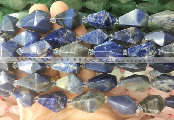 TRBS59 15 inches 11*22mm - 12*25mm faceted teardrop sodalite beads