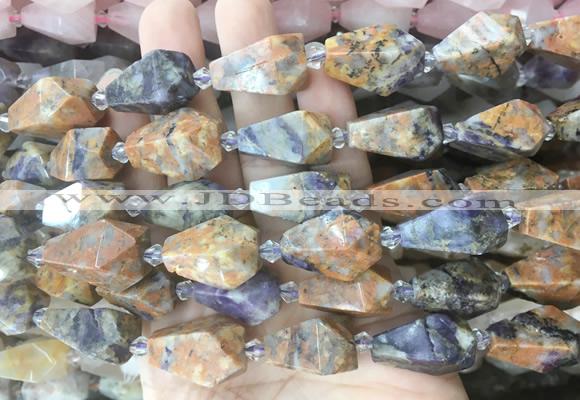 TRBS60 15 inches 11*22mm - 12*25mm faceted teardrop charoite beads