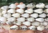 TRBS63 15 inches 11*22mm - 12*25mm faceted teardrop white opal beads