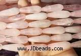 TRBS68 15 inches 10*30mm faceted teardrop rose quartz beads wholesale