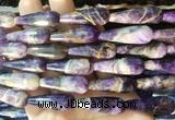 TRBS70 15 inches 10*30mm faceted teardrop dogtooth amethyst beads wholesale