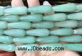 TRBS71 15 inches 10*30mm faceted teardrop green aventurine beads wholesale