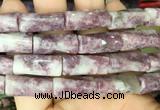 TWBS03 15 inches 9*20mm twist column lepidolite gemstone beads