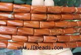 TWBS11 15 inches 9*20mm twist column red jasper gemstone beads